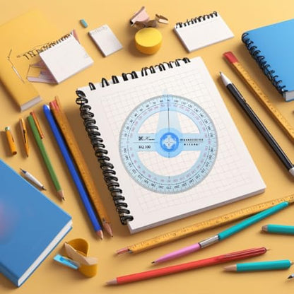 4 Pack Clear Plastic 360° Full Circle Protractor for Geometry - color: blue