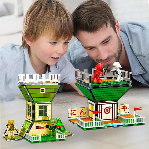 PicassoTiles 102pc Magnet Tile Building Block Ninja & Troop Theme Double Sided Printings 2in1 with 8 Character Figures Magnetic Tiles Construction Playset Fine Motor Skill STEM Educational Age3+ PTQ02 - color: Ninja & Troop