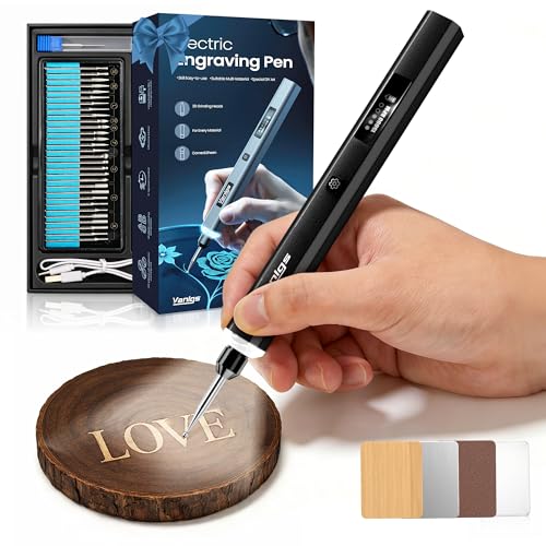 Vanlgs Engraving Pen for Metal Wood Glass Plastic Gift for Teens, Black - color: Black