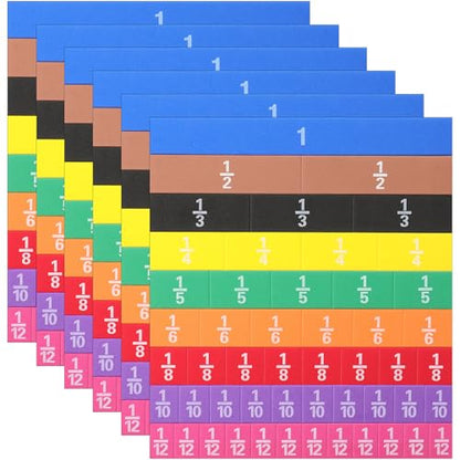 Sayglossy 6 Sets Fraction Tiles Set for Math Classroom Fractions Manipulatives Math Manipulatives for Home School Supplies - style: Tiles
