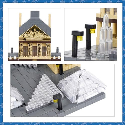Architecture Louvre Micro Building Blocks Set, 3377 PCS World Famous Architectural Model Educational Toys Building Bricks - color: Louvre