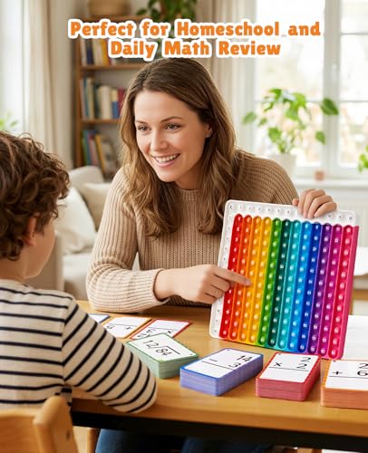 JoyCat 288 Math Flash Cards & Leanring Chart, 4 Operations, Ages 4-8