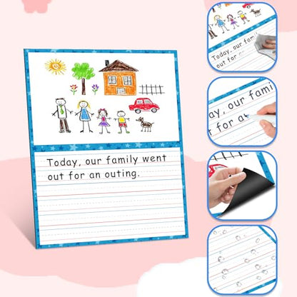 Giant Magnetic Dry Erase Handwriting Paper for Classroom Whiteboards – Reusable Writing Chart with Lined Paper Design, Perfect for Handwriting Practice, Homeschooling, and Teacher Essentials - style: draw&write