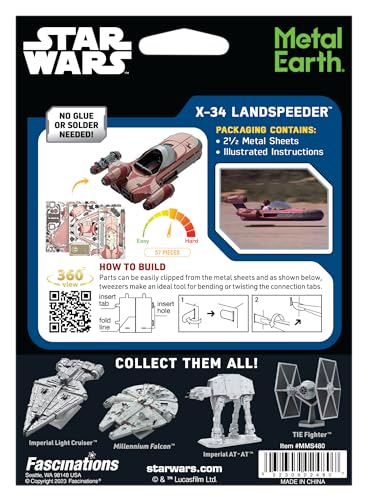 Metal Earth Star Wars X-34 Landspeeder 3D Metal Model Kit Fascinations