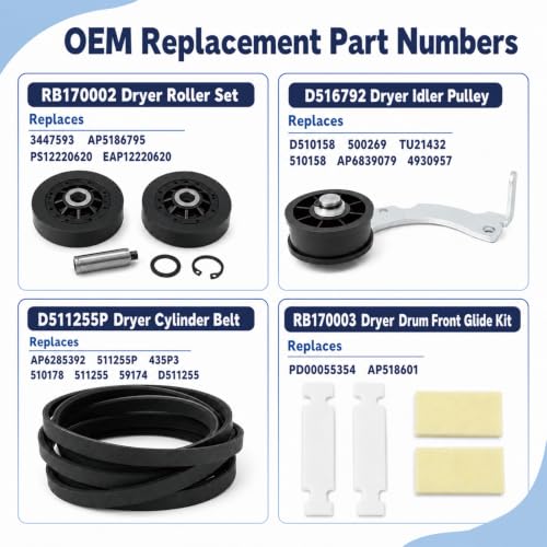 Dryer Rebuild Kit RB170002 D516792 4-in-1 Compatible for Speed Queen 1992