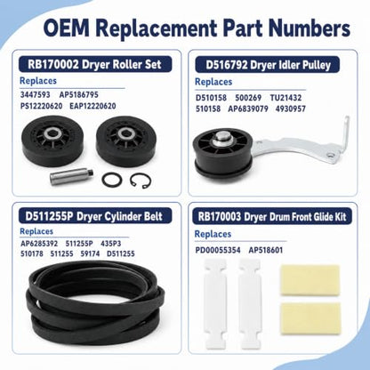 Dryer Rebuild Kit RB170002 D516792 4-in-1 Compatible for Speed Queen 1992