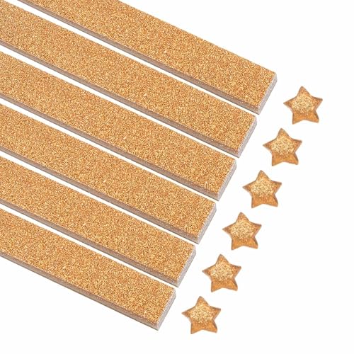 MECCANIXITY 200 Sheets Origami Paper Glitter Stars Papers Light Yellow Fold Paper for Beginner Arts Crafts Projects,0.4 x 8.7 Inch - color: Light Yellow