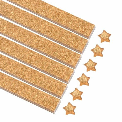 MECCANIXITY 200 Sheets Origami Paper Glitter Stars Papers Light Yellow Fold Paper for Beginner Arts Crafts Projects,0.4 x 8.7 Inch - color: Light Yellow