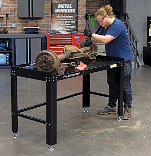 Eastwood Heavy Duty Steel Construction Shop Fully Adjustable Work Bench Holds Up to 1600 Lbs Powder Coated Finish