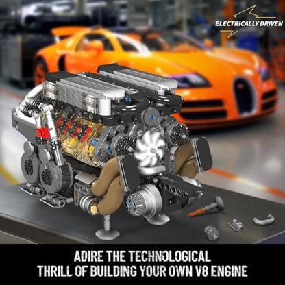 Mould King 10131 W16 Engine Building Blocks Sets, V8 Engine Model kit that Run, Build Your Own STEM Model Engine, 16-Cylinder Car Engine Building Engineering Toys(952+PCS) - style: 10131 Engine Model