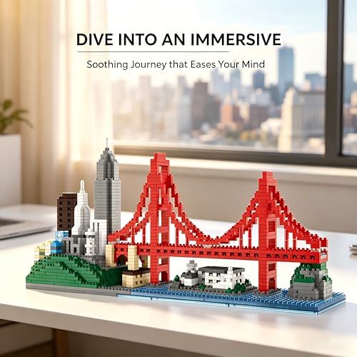 San Francisco Skylines Building Set Model Kit, Micro Mini Blocks 1610pcs - color: San Francisco