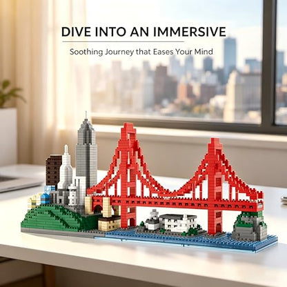 San Francisco Skylines Building Set Model Kit, Micro Mini Blocks 1610pcs - color: San Francisco