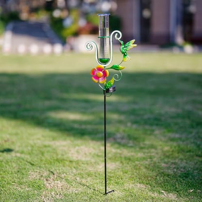 Stargarden Rain Gauge Outdoor, Hummingbird Solar Rain Gauge - color: Hummingbird-D