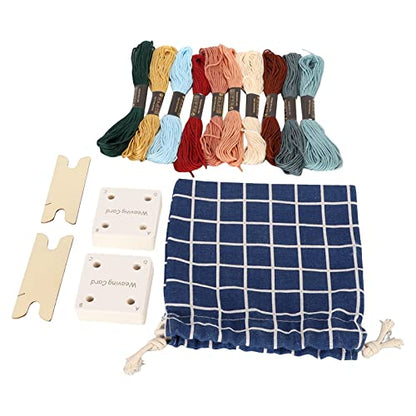 Pwshymi 30pcs Weaving Cards Set, Lightweight Portable Tablet Cards with Embroidery Thread Shuttle for DIY Crafts Scarf, Weaving Supplies Tablet Weaving Cards Herramientas y