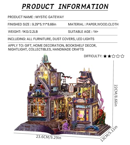 Spilay DIY Miniature House Kit for Adults, Miniature Dollhouse Building Kit - color: The Gate of the Secrep Realm