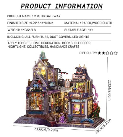 Spilay DIY Miniature House Kit for Adults, Miniature Dollhouse Building Kit - color: The Gate of the Secrep Realm