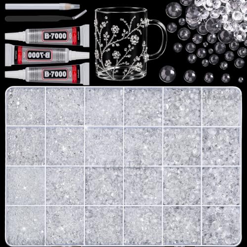 33000Pcs Clear Transparent Resin Rhinestones for Bedazzling Kit - color: Crystal 2-6mm