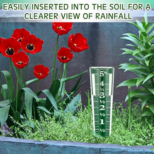 Yexiya 4 Pcs Rain Gauge Outdoor Acrylic for Garden Yard Lawn - color: Green