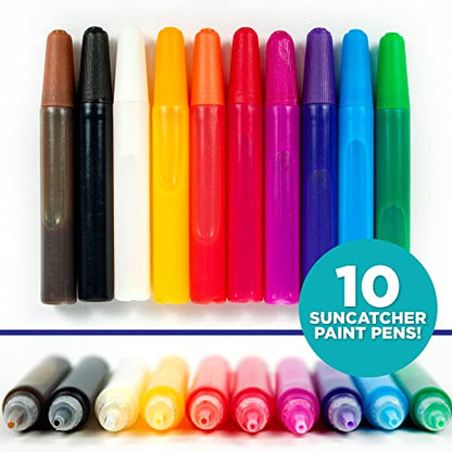 Horizon Group USA 10-Pack Suncatcher Art Pens – 10 Colors, 10ML Each – Kids’ Window Art Supplies, Refill Pens for Suncatchers, Arts and Crafts Activity - style: Paint Pens