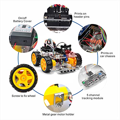 OSOYOO IoT Smart Robot Car Kit for Arduino – Classroom STEM Robotics Kit with WiFi & Bluetooth Control, Coding & Electronics Learning Platform for Schools - style: V2.1 robot car with battery
