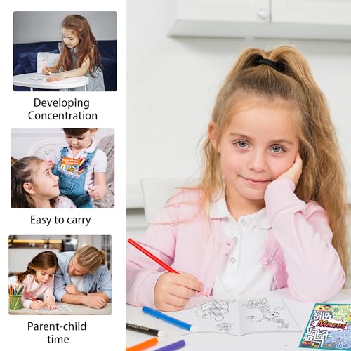 Kalysky 24 Mini Activity Books for Kids 4-12,Mazes,Dot to Dot & Word Games,Party Favors - color: Activity Books