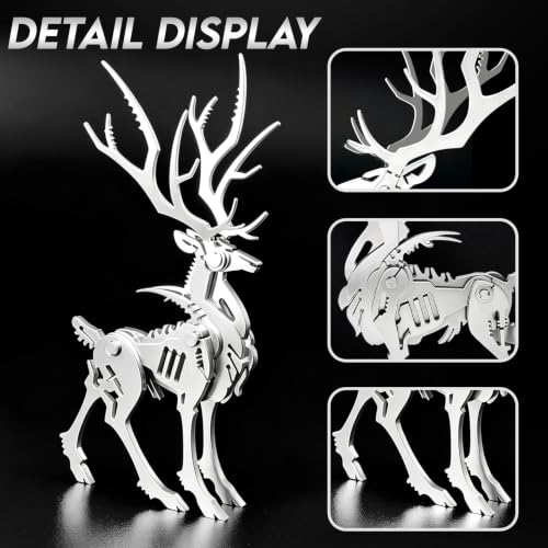 FILASLFT 3D Metal Puzzles for Adults,Mechanical Model Kit Larger Elk - color: B1-big Elk-silvery
