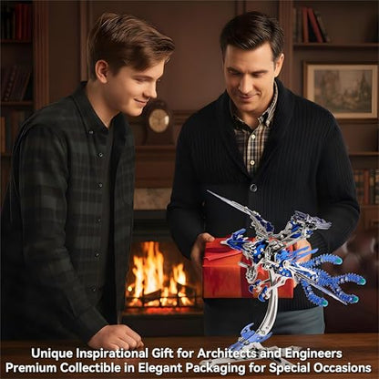 3D Metal Puzzles for Adults, Mechanical Phoenix Bird Model Kit - color: Phoenix-blue