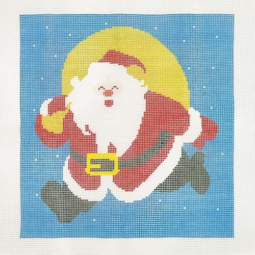 Howie's Needlepoint Needlepoint Kits for Adults, Christmas Pillow Front Cross Stitch Kit with Embroidery Pattern on Canvas, Yarn, 2 Needles and Instruction, 16 x 16inch(Santa)