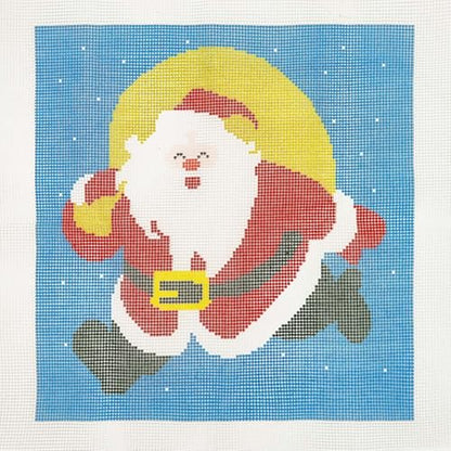 Howie's Needlepoint Needlepoint Kits for Adults, Christmas Pillow Front Cross Stitch Kit with Embroidery Pattern on Canvas, Yarn, 2 Needles and Instruction, 16 x 16inch(Santa)