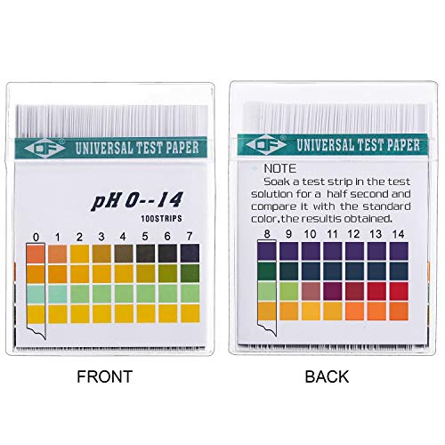 Hicarer 200 Strips Plastic pH Test Strips, Universal pH 0-14