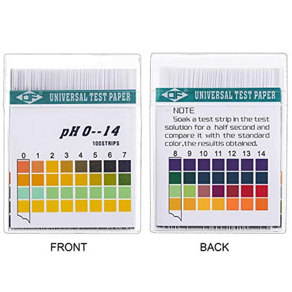 Hicarer 200 Strips Plastic pH Test Strips, Universal pH 0-14