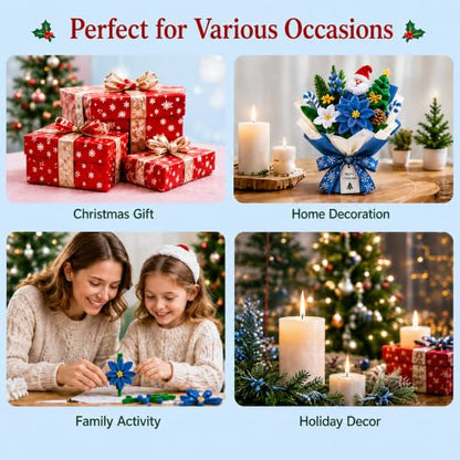 HHSarioneiro 550 Pcs Pipe Cleaner Flower Kit, Complete DIY Flower Bouquet Making Kit, 6 Beautiful Colors, 15 Flower Designs with Step-by-Step Video Tutorials, for Teen Girls and Craft Lovers - color: Blue
