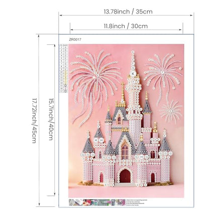 SuuTang 5D Castle Diamond Pearl Art Painting Kits for Adults,13.8x17.8 inch - color: CASTLE 01