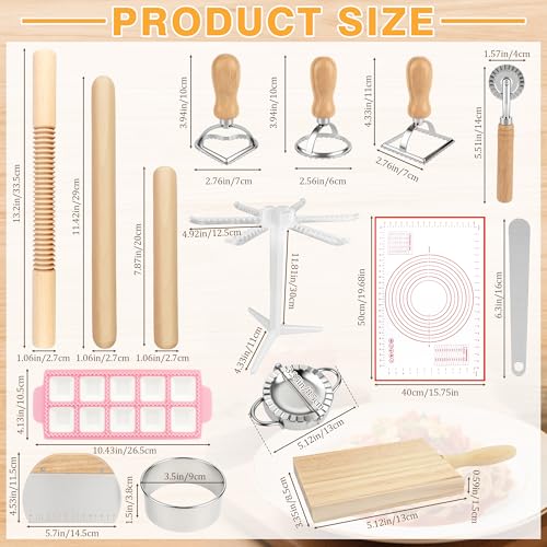 TREWAVE 15 Pcs Pasta Making Tools Set, Homemade Pasta Making Kit