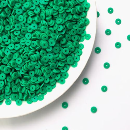 6mm Polymer Clay Beads for Bracelets Making 1000PCS - color: Bold green