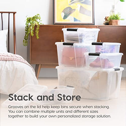 IRIS USA 6-Pack 54 Quart Storage Bins with Lids, Clear - size: 54 Qt, style: 6 Pack