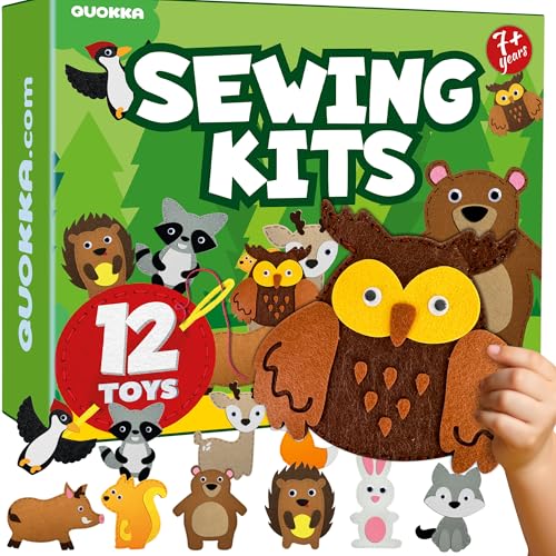 Sewing Kit for Kids Ages 4-8 - 12 Beginner DIY Kids Sewing Crafts Ages 4-7 - color: 2.0 Wood