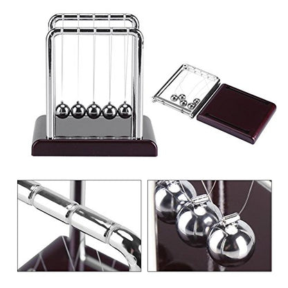 DEWIN Newtons Cradle Pendulum Steel Balance Swinging Magnetic Ball Perpetual Motion Desk Toy Physics Science Desk Fun Toy Swinging Kinetic Balls for Office Decor Gift 3.35 x 2.76 x 3.54 Inches