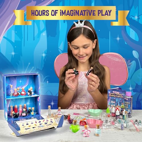 GirlZone Fairy Potions Wish Maker Set - 3 x 6.8 x 9.1 in, Multicolor, Box, Ages 7+ - Magical Play Set & Potion Craft Kit with Spell Kits for Kids