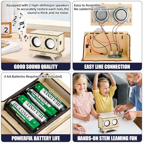 LUCKY GUESS STEM Projects Bluetooth Speaker Toy Set DIY Electronics Kit - style: Dual Speakers Bluetooth DIY Set
