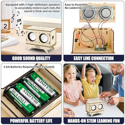 LUCKY GUESS STEM Projects Bluetooth Speaker Toy Set DIY Electronics Kit - style: Dual Speakers Bluetooth DIY Set