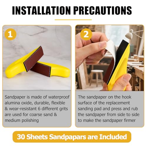 Finger Sander for Crafts 2 Pack with 30 Sheets 3.5 x 1 Inch Sandpaper 80 120 180 240 400 600 Grit Sanding for Crafts DIY Wood Finishing Tight Narrow Space Detail Polishing Micro Gator Sander - color: 2 Pack Sander + 30 Sheets Sandpaper (Red)