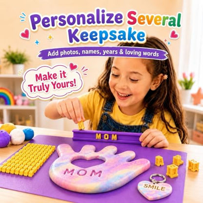 Polymer Clay Kit for Kids, Oven Bake Modeling Clay Handprint Keepsake Frame