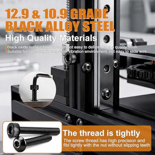 mankk 1002PCS M3 Screws Assortment Kit M3x6/10/12/16/20/25mm Hex Socket Button & Cap Head Screws Bolts Kit 12.9 & 10.9 Grade Black Alloy Steel Machine Screw - size: M3, style: Button&Hex Socket Cap