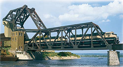 Walthers Cornerstone Operating Single-Track Railroad Bascule Bridge 933-3070 HO Scale Model Railroad - Structure Kit - style: Operating Single-Track Railroad Bascule Bridge