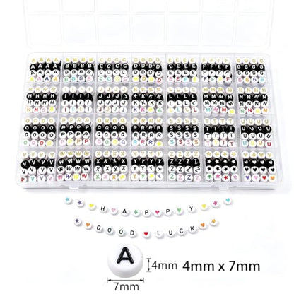 4 Styles 1000 PCS Letter Beads Kit, Alphabet Beads with Star and Heart Beads for Bracelets, DIY Jewelry Making and Craft