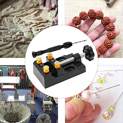 Saihisday Micro Drill Mini Modeling Hand Drill Set with Pin Vise Hand Drill Twist Drill Mini Drill Bench Vise Micro-engraving Drill Bit for Craft Wood Carving Jewelry DIY jewelry Hobby Micro-engraving