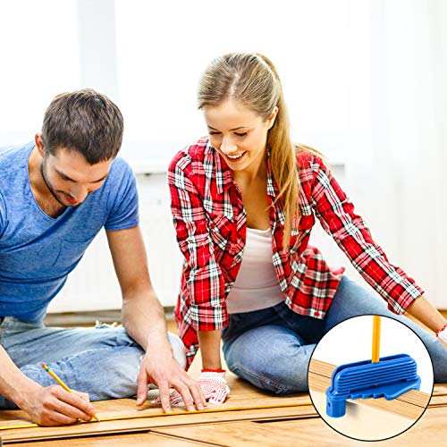 Weewooday 1 Pc Center Finder Tool Woodworking Marking Gauge Multifunction Magnetic Scriber Offset Marking Tool Pencil Holder Fits Standard Wooden Pencils (Blue)