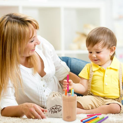 Montessori Toys for Toddlers 1-3 Wooden Fine Motor Learning Preschool Toys - style: 8 colors