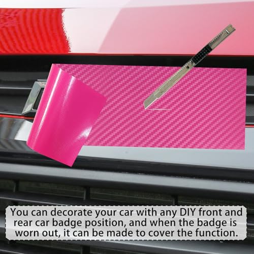 QianBao Compatible with Pink Carbon Fiber 11.8" x 4" Chevy Bowtie Emblem - color: Pink
